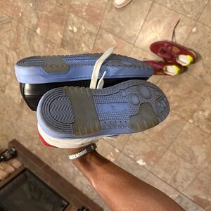 Off-White Men’s Sneakers in Light Blue, White & Red Accents